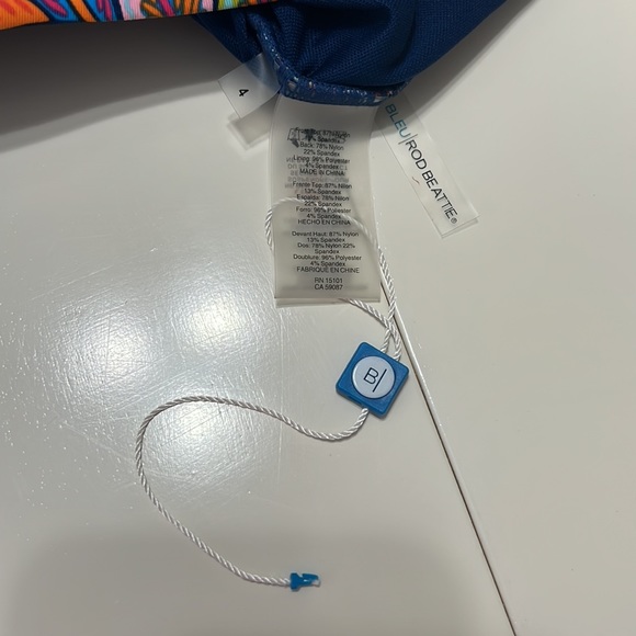 NWT Blue Rod Beattie Bandeau Navy Multi One Piece Swimsuit - Picture 8 of 9